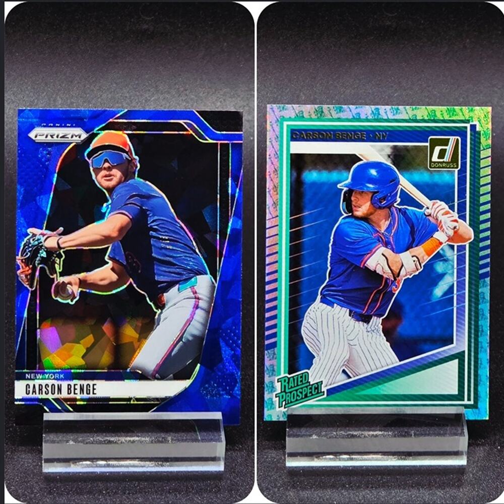 Carson Benge Blue Cracked Ice Prizm Liberty Foil RC Mets Top Prospect